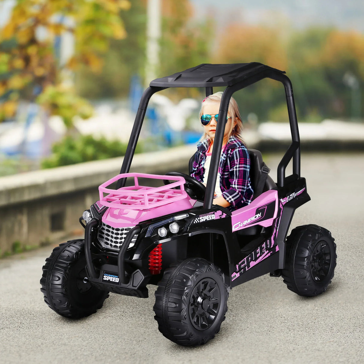 Battery Powered Pink Kids Electric Ride-On Car with Remote - Omega Lifestyles