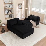Corduroy Foam Upholstered Chaise Lounge Sleeper Chair - Omega Lifestyles