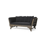 Expandable Grey Acacia Wood Outdoor Patio Daybed Sofa