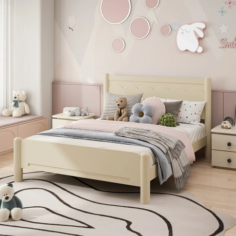 Queen Solid Wood Platform Bed Frame With Headboard - Omega Lifestyles