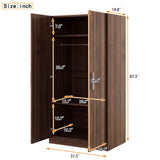 2-Door Solid Wood Wardrobe Armoire With Shelves - Omega Lifestyles
