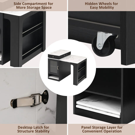 Extendable Dining Table Kitchen Island With Storage - Omega Lifestyles