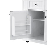 48-Inch Classic Kitchen Island With 2 Bar Stools and Power Outlet - Omega Lifestyles