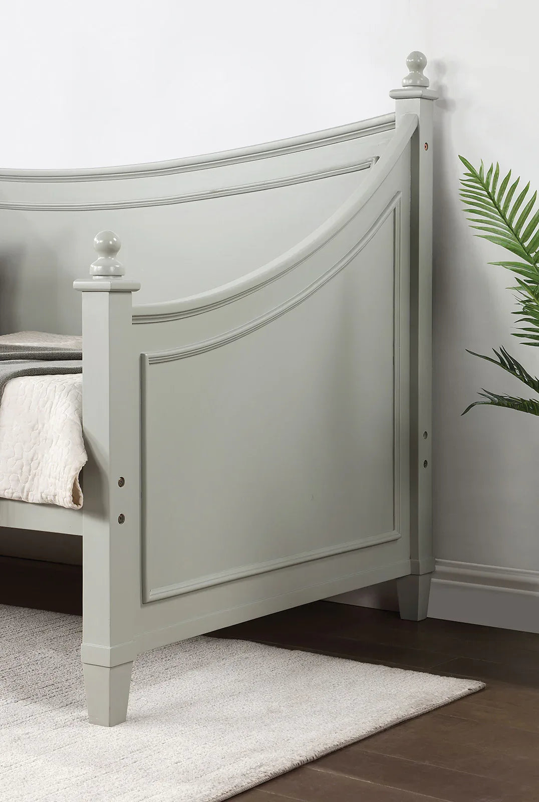 Transitional Light Gray Solid Wood Twin Daybed Frame - Omega Lifestyles