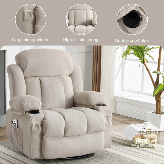 Heated Velvet Swinging Recliner Massage Chair - Omega Lifestyles