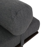 Mid-Century Button-Tufted Charcoal Fabric Chaise Lounge - Omega Lifestyles