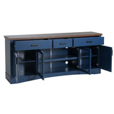 Blue 67-Inch Manufactured Wood TV Console Stand - Omega Lifestyles