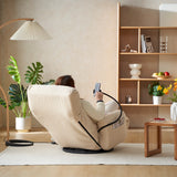 Adjustable Beige Soft Plush Rotating Lounge Chair - Omega Lifestyles