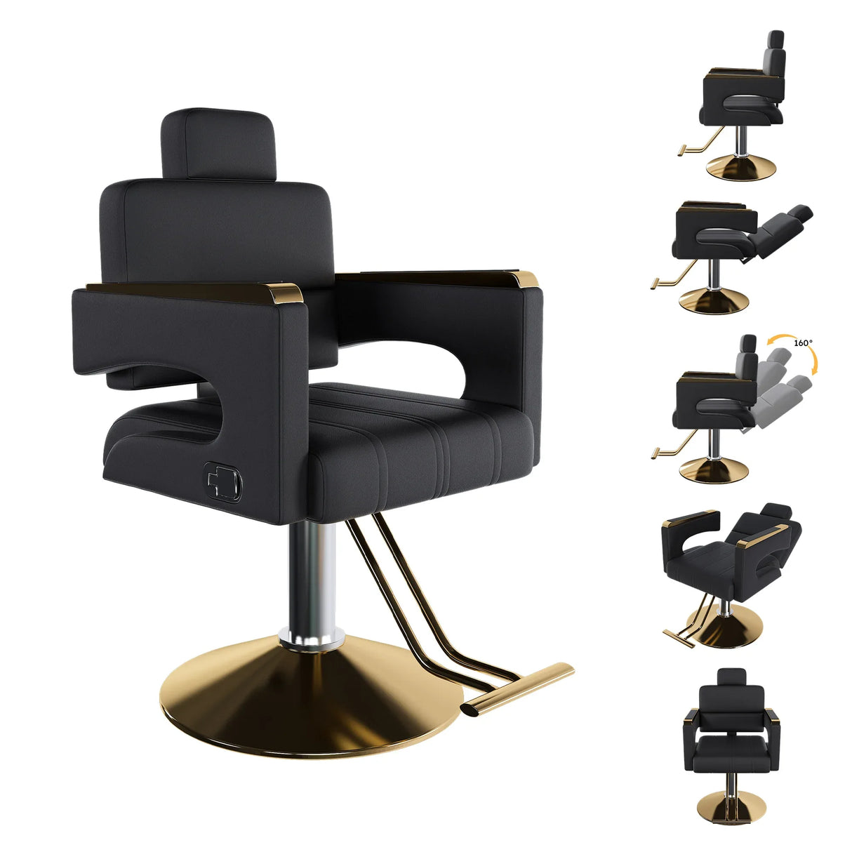 Professional Hydraulic Reclining PU Leather Barber Chair - Omega Lifestyles