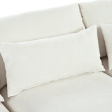 U-Shaped Modular 6-Seat Linen Blend Sofa With Ottomans - Omega Lifestyles