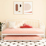 Twin Metal Daybed With Trundle White Bedroom Frame - Omega Lifestyles