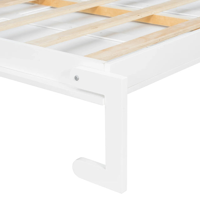 Queen Murphy Bed Wall Bed With Shelves White Solid Wood - Omega Lifestyles