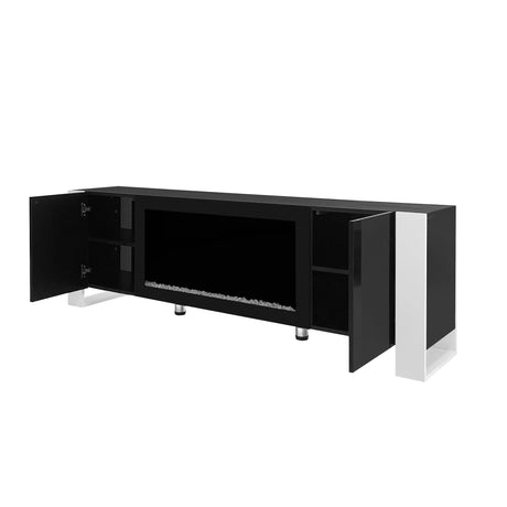 Modern Minimalist TV Stand With Electric Fireplace - Sleep Galleria