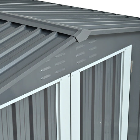 Heavy-Duty Galvanized Steel 6x8ft Outdoor Storage Shed - Omega Lifestyles