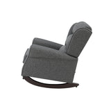 Gray Fabric Pocket Coil Rocking Chair With Wooden Legs - Omega Lifestyles