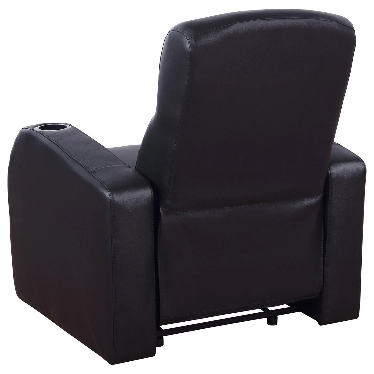 Set Of 3 Black Faux Leather Recliner Home Theater Seats - Omega Lifestyles