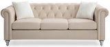 Velvet Foam Filled Tufted Three-Seat Sofa - Omega Lifestyles