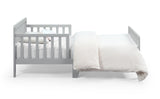 Solid Wood Light Gray Toddler Bed With Safety Rails - Omega Lifestyles
