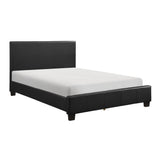 Full Contemporary Black Faux Leather Platform Bed Frame - Omega Lifestyles
