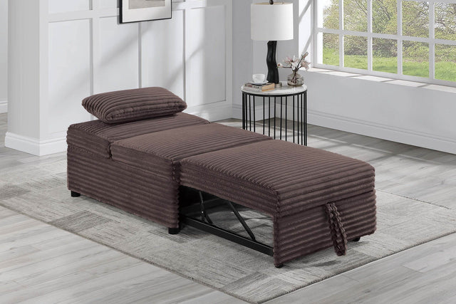 Contemporary Chocolate Corduroy Convertible Sleeper Sofa Chair - Omega Lifestyles