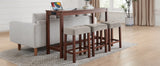 4-Piece Cherry Wood Bar Table Set With Power Outlets - Omega Lifestyles