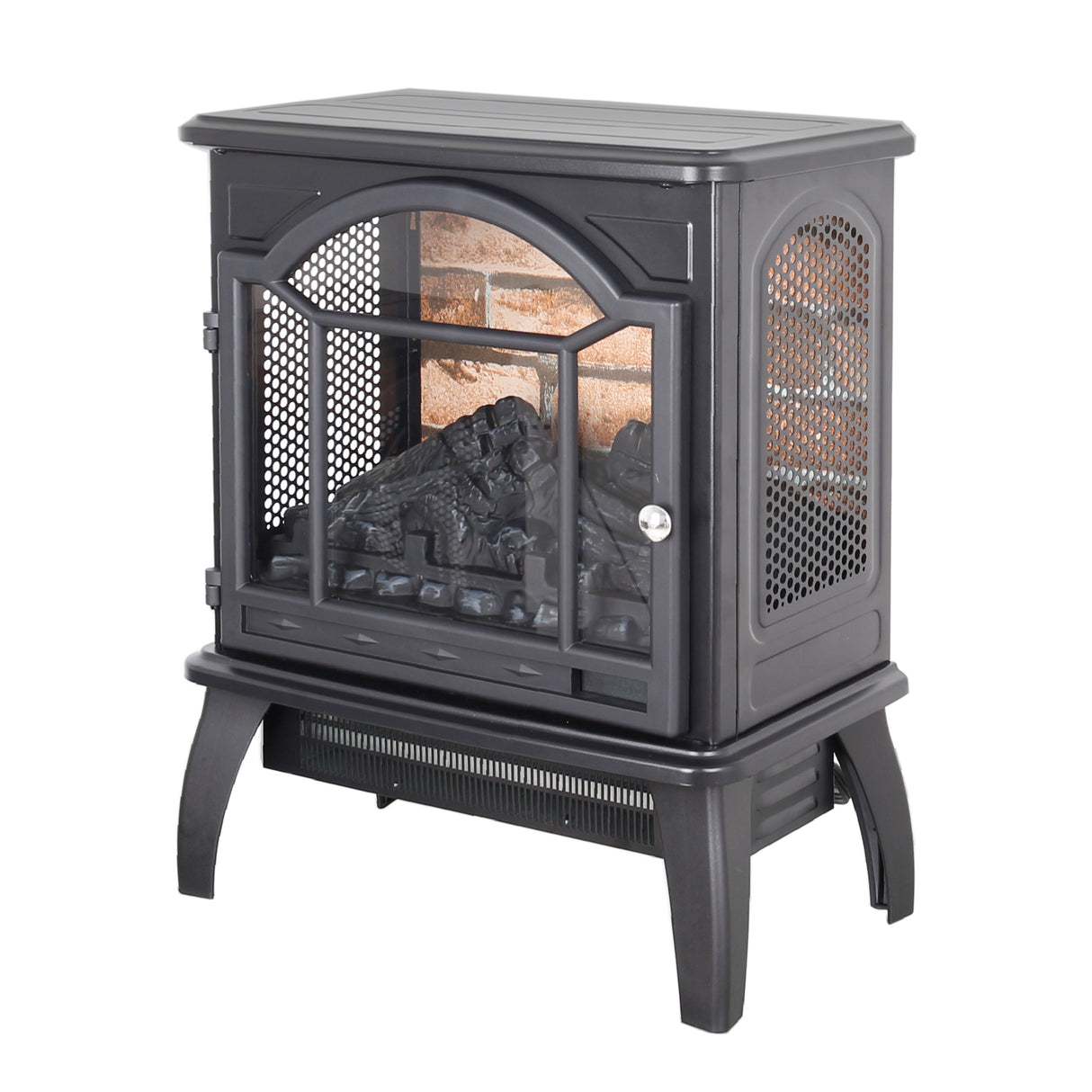 Antique Black 3D Flame Electric Infrared Fireplace Stove