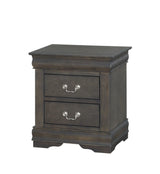 Dark Gray Synthetic Wood Modern Storage Nightstand - Omega Lifestyles