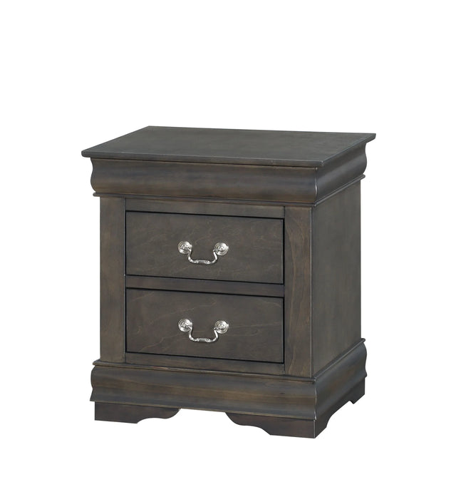 Dark Gray Synthetic Wood Modern Storage Nightstand - Omega Lifestyles