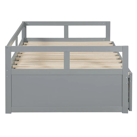 Twin Extending Solid Wood Daybed With Pull-Out Trundle - Omega Lifestyles