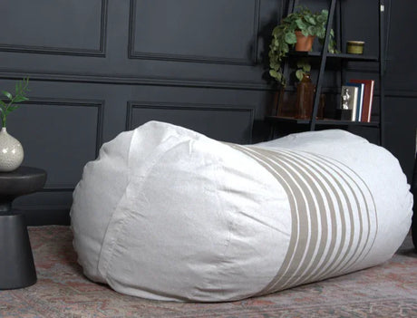 Fabric Foam Filled Striped Cylindrical 6.5-Foot Bean Bag Chair - Omega Lifestyles