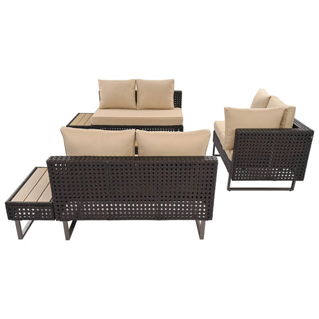 Diamond Weave Outdoor Sectional Furniture Set With Cushions - Omega Lifestyles