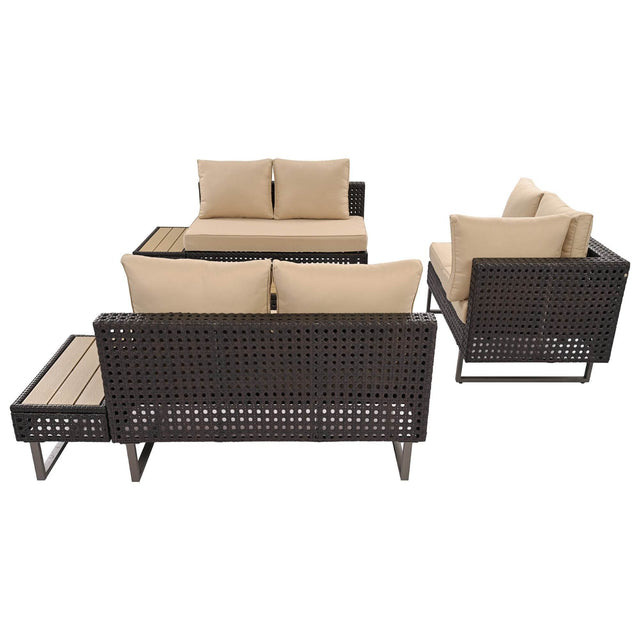 Diamond Weave Outdoor Sectional Furniture Set With Cushions - Omega Lifestyles