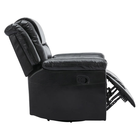 Manual Rocking 360-Degree Swivel Recliner Chair With PU Upholstery - Omega Lifestyles