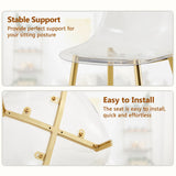 Modern Tempered Glass Dining Table And 6 Gold Chairs Set - Omega Lifestyles