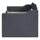 Twin Upholstered Linen-Blend Daybed With Trundle Drawers - Omega Lifestyles