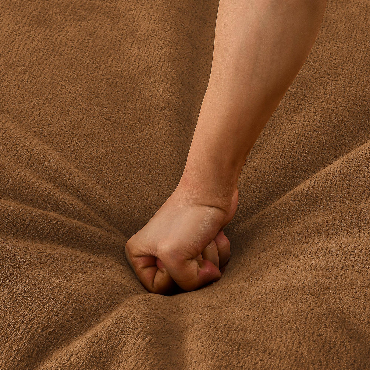 Chenille Large Medium-Soft Bean Bag Chair With Ottoman - Omega Lifestyles