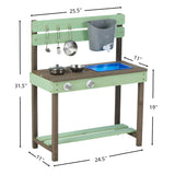 Solid Wood Kids Play Kitchen With Water Play Set - Omega Lifestyles