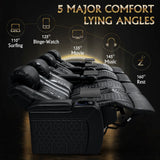 Top-Grain Nappa Leather Power Recliner With Adjustable Features - Omega Lifestyles