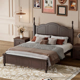 Full Size Dark Walnut Wood Platform Bed Frame - Omega Lifestyles