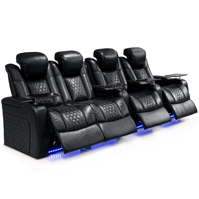 Top-Grain Nappa Leather Power Recliner With Adjustable Features - Omega Lifestyles
