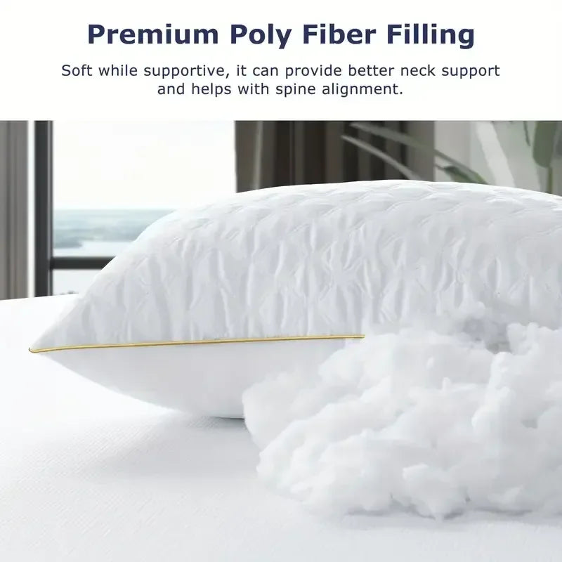 Set Of 2 Soft Hypoallergenic Neck Support Pillows Queen - Omega Lifestyles