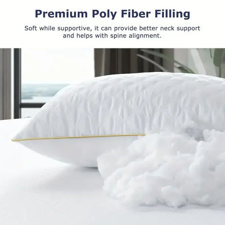 Set Of 2 Soft Hypoallergenic Neck Support Pillows Queen - Omega Lifestyles