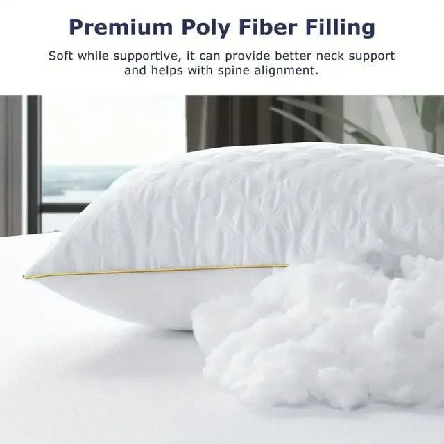 Set Of 2 Soft Hypoallergenic Neck Support Pillows Queen - Omega Lifestyles