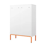 Modern White Metal Adjustable Shelf Shoe Cabinet - Omega Lifestyles