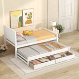 Twin Platform Bed With Trundle And Storage Drawers - Omega Lifestyles