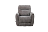 Manual Swivel Chenille Fabric Recliner With Chrome Lever - Omega Lifestyles