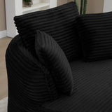 Modern Corduroy Boneless Floor Round Lounge Chair With Pillows - Omega Lifestyles