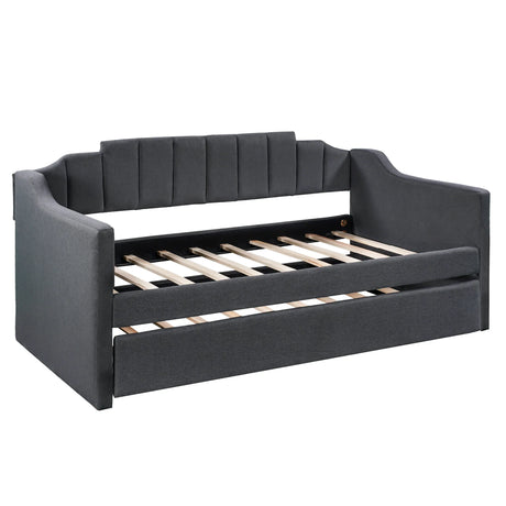 Upholstered Twin Daybed With Wheeled Trundle - Omega Lifestyles