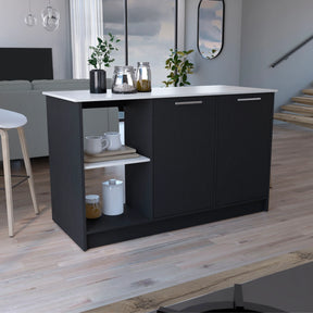 Modern Particle Board Kitchen Island With Double Doors - Omega Lifestyles