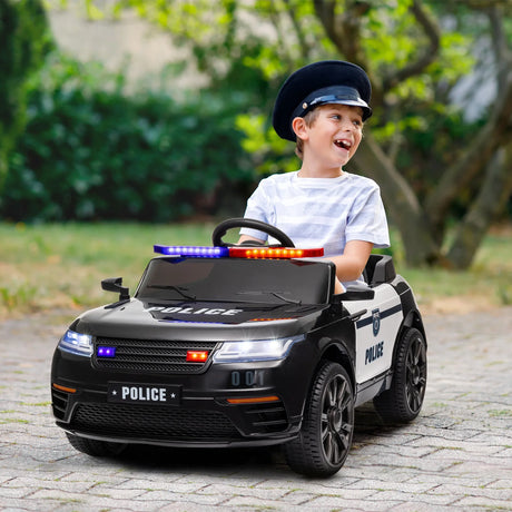12V Remote Control Kids Electric Police Car With Suspension - Omega Lifestyles